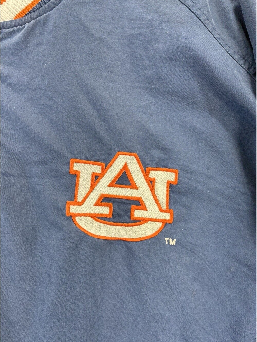 VTG Starter Auburn Tigers War Eagle Windbreaker Jacket 2XL Blue Orange 90s Y2K - Picture 4 of 9